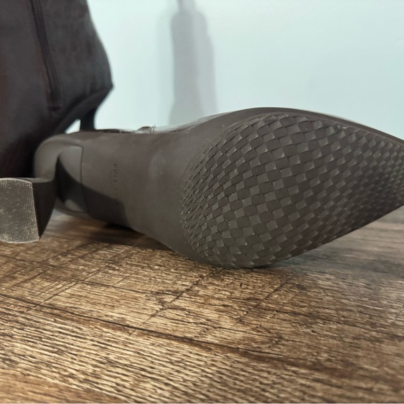 Cole Haan Chocolate Croc-Pattern Heeled Boots - Picture 4 of 4